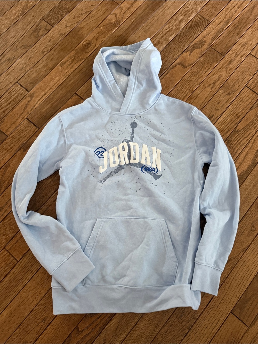 Jordan Light Blue Crewneck Graphic Pullover Hoodie